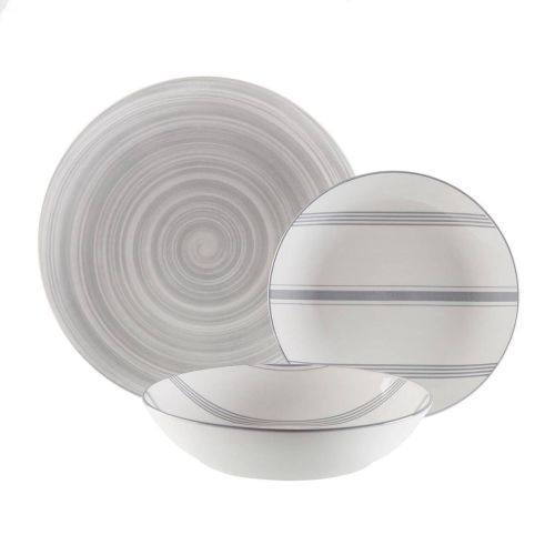 Vajilla 18 Piezas Vortex Gris Porcelana 22590050