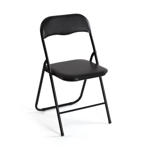 Silla Plegable Tapizada en Metal Negra TORA 22930006