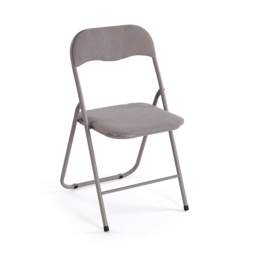 Silla Plegable Tapizada en Metal Gris LIRA CORDUROY 22930002