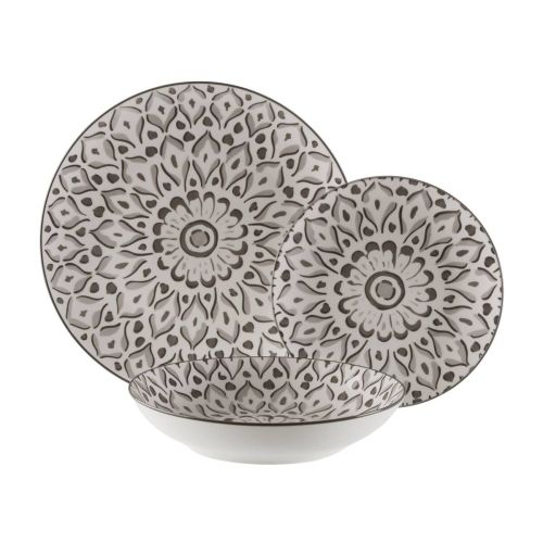 Vajilla de Porcelana 18 Piezas LOLA Gris 22590053