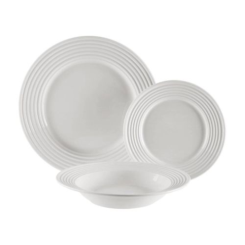 Vajilla de Porcelana 18 Piezas Relieve Círculos 22460010