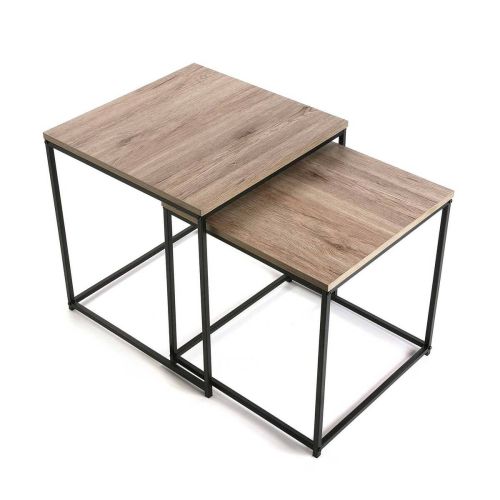 Mesas Auxiliares Set 2 de MDF y Hierro CAMBRIDGE 15810522