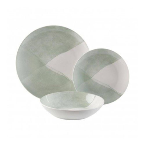 Vajilla de Porcelana 18 Piezas Diseño Picnic Verde 26,5 cm 22990006