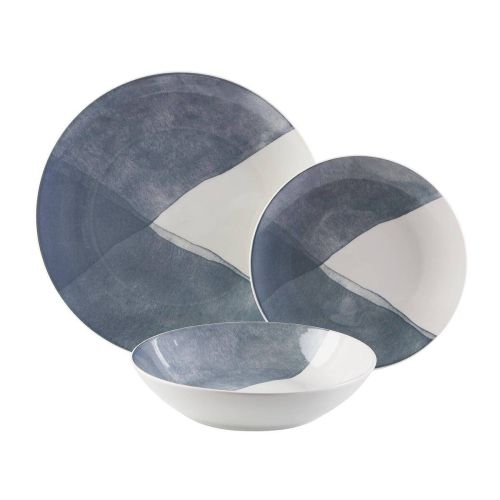 Vajilla de Porcelana 18 Piezas Diseño Picnic Azul 26,5 cm 22990005