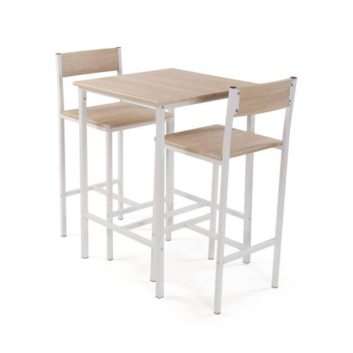 Set de Mesa con 2 Taburetes Madera y Metal 20880137