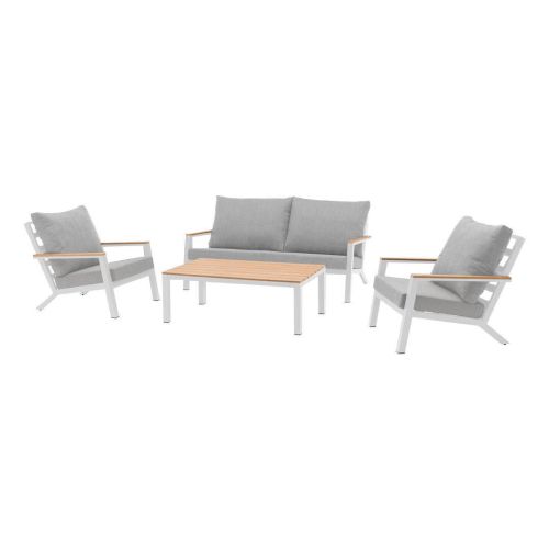 Conjunto de Jardín Blanco de Aluminio-Resina PRAGA