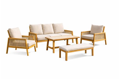 Conjunto de Jardín Aluminio Imitación Madera CROACIA