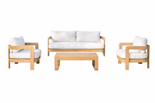 Conjunto de Jardín Aluminio Imitación Madera MÓNACO