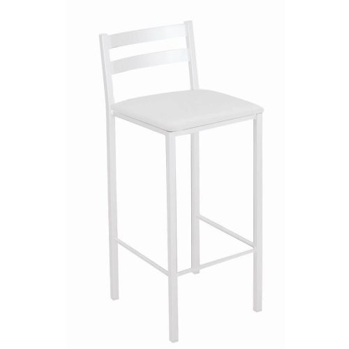 Taburete Alto con Reposapiés de Aluminio de color Blanco 797/BL