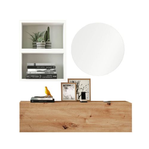 Recibidor 120 cm Acabado Artisan-Blanco Nº 226