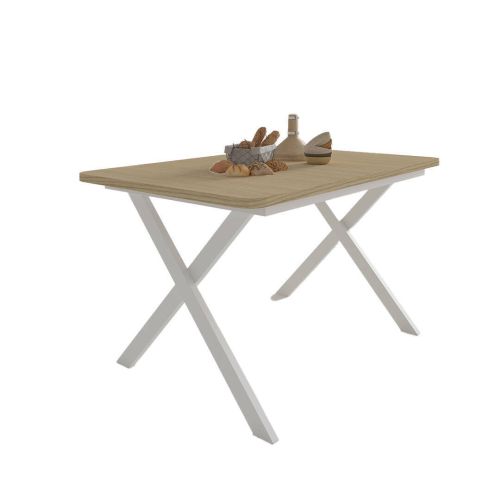 Mesa de Comedor Extensible Rectangular 140x90 con Patas Metálicas M824