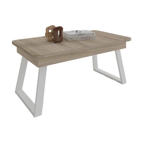 Mesa de Centro Elevable Rectangular 110x60 con Patas Metálicas Trapecio M833