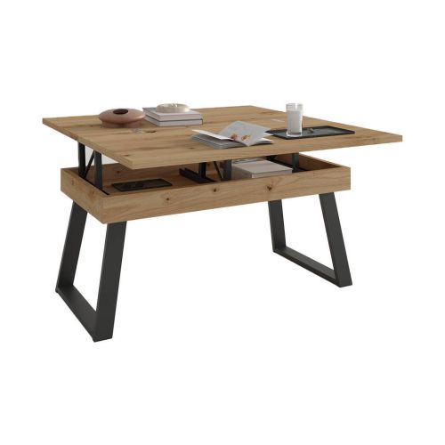Mesa de Centro Elevable Rectangular 110x50 Melamina Trapecio M838