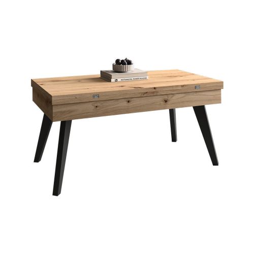 Mesa de Centro Elevable Rectangular con Patas Metálicas Inclinadas M839