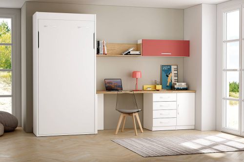 Dormitorio Juvenil LIDER GO 243 Acabado en Blanco/Bambú/Terraco