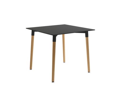 Mesa de comedor Fija Cuadrada con Patas de Madera y Sobre de MDF Lacado CARIBE 80 cm