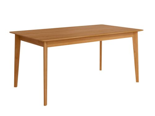 Mesa de Comedor Fija de Madera Roble y Sobre Biselado de 25 mm 180 cm AURA