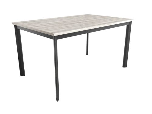 Mesa de comedor fija cuadrada de metal Acabado Negro y sobre de melamina GARDA