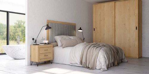 Conjunto de Dormitorio Color Humo y Roble JORDAN EVO Nº 25
