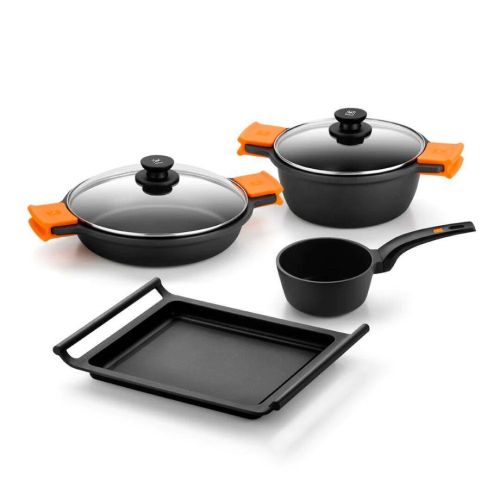 Batería de Cocina de 4 Piezas EFFICIENT con Parrilla BRA
