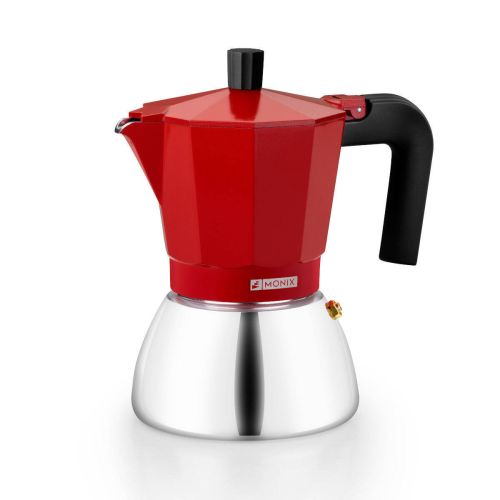 Cafetera Inducción 6 Tazas Roja MONIX M863106