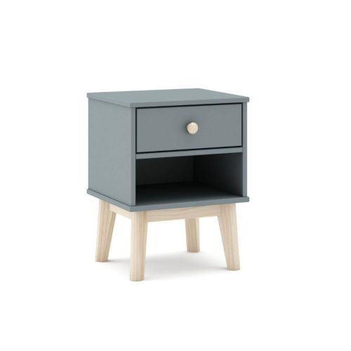 Mesita de Noche con Cajón color Verde Kaki ESTEBAN
