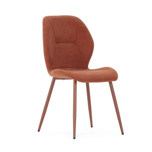 Silla de Comedor Tapizada en Tela con Patas de Metal KATIA