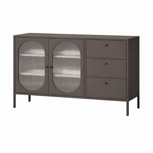 Aparador Metálico con Puertas de Cristal 140 cm COLORBURST