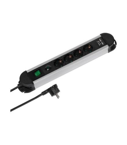 Regleta 1x4 con protección + Usb 1,6 M VIVANCO EPLS4USBALU 37658