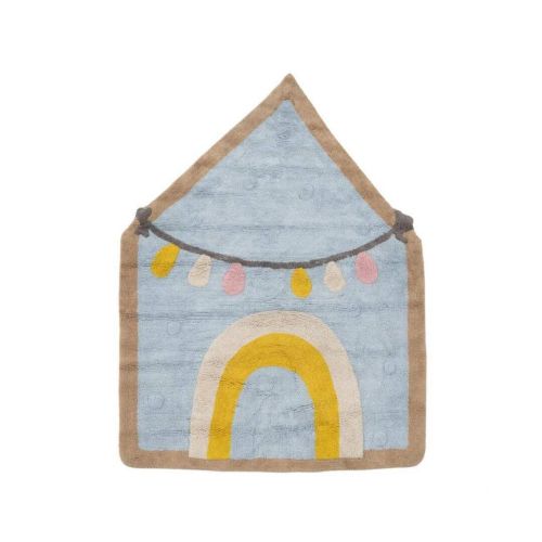 Alfombra Infantil con Diseño de Casa de Colores Claros 608558