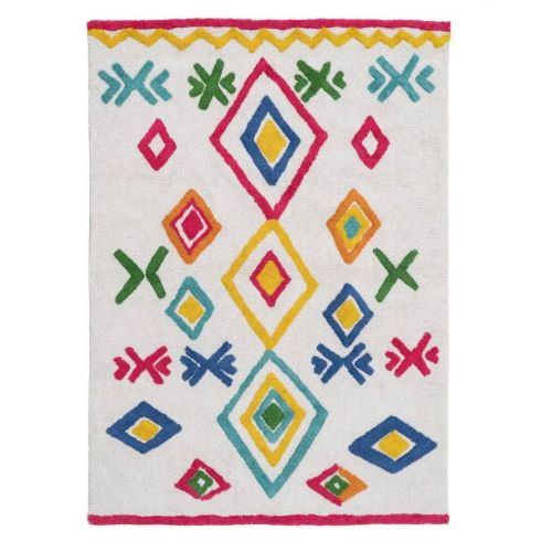 Alfombra en Algodón con Diseño Étnico Multicolor 608571