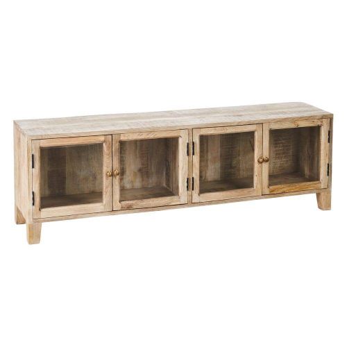Mueble TV de Madera de Mango Blanco Rozado 604769