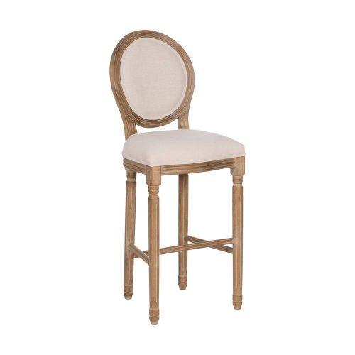 Taburete Blanco-Natural de 116 cm con Asiento Tejido 611287