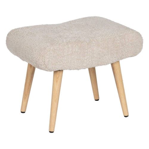 Banqueta Beige Tejido-Madera Salón 612108