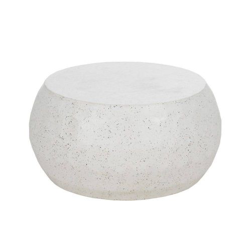 Mesa de Centro Beige en Cemento y Fibra de Vidrio 92 cm 613551