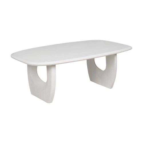 Mesa de Centro de Madera Blanca Decapada Estilo Natural 130 cm 612686
