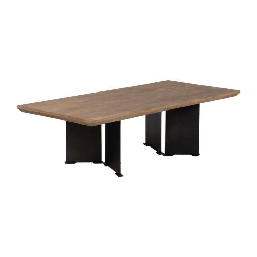 Mesa de Centro Natural de Madera de Mango y Patas de Hierro 150 cm 612852