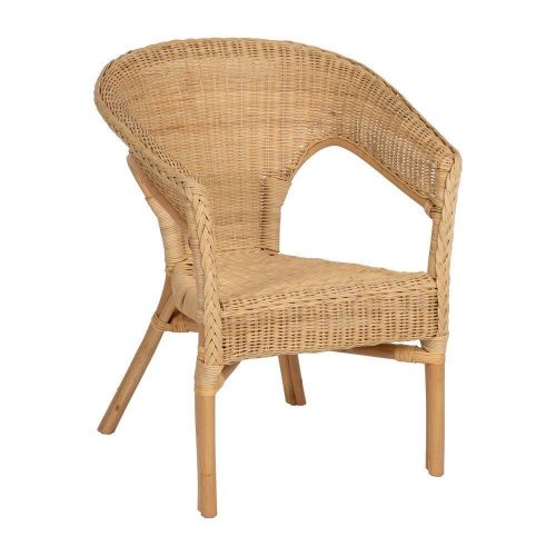 Silla de ratán natural apilable para salón 60 cm 613346
