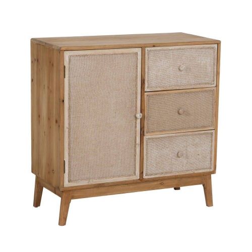 Mueble Recibidor de Madera Natural con Cajones y Puerta 75 cm 611307