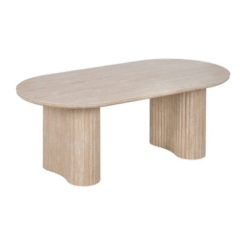 Mesa de Centro Beige 120 cm en Piedra Sinterizada y MDF 613516