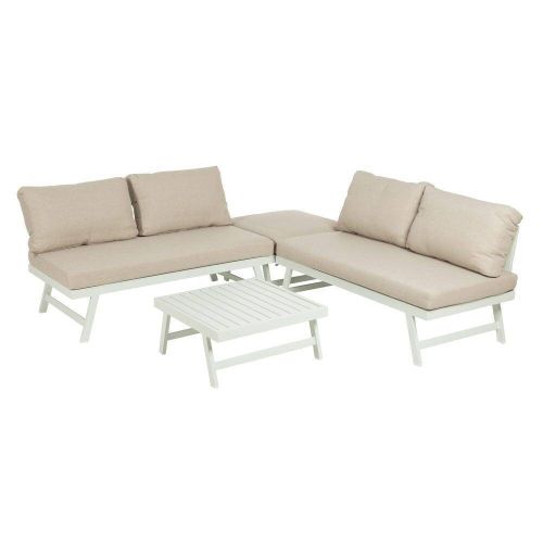 Conjunto de Jardín Estructura de Aluminio Color Beige-Blanco 614435