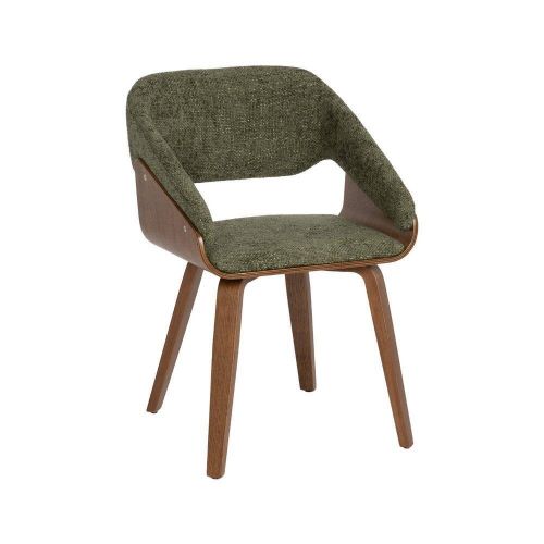 Silla de Madera y Tejido Color Marrón-Verde 614599