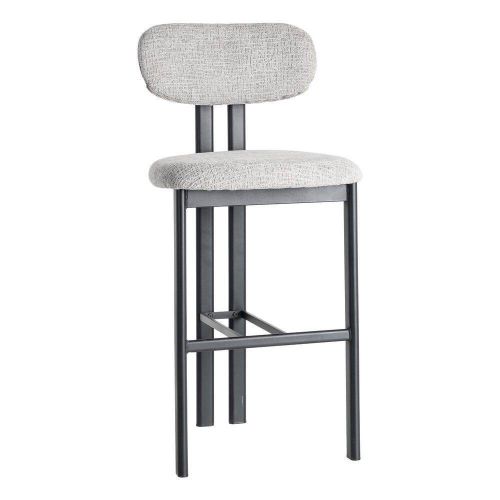 Taburete Alto de Cocina Gris con Base Madera 614634