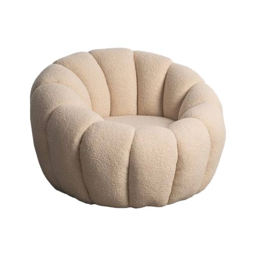 Sillón Beige Tapizado en Tejido con Estructura de Madera 615439