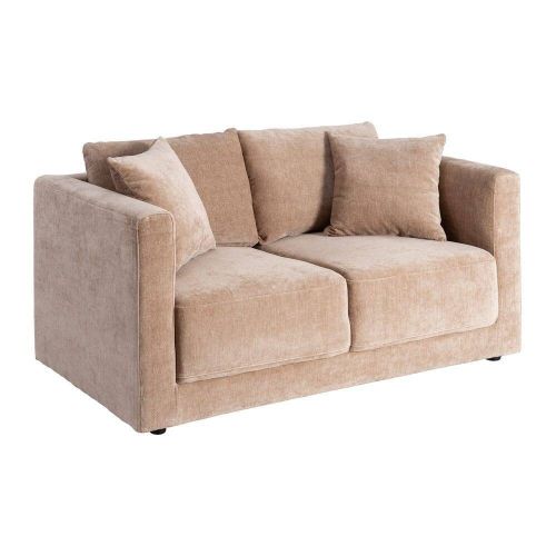 Sofá 2 Plazas Taupe Tejido en Poliéster con Patas de Madera 165 cm 615446