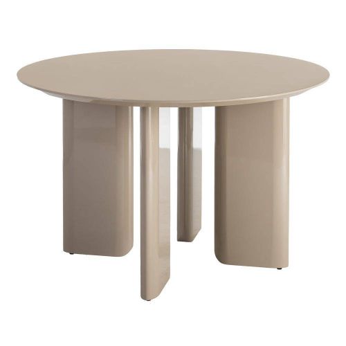 Mesa de Comedor Alto Brillo Taupe de MDF 120x120 cm 615295