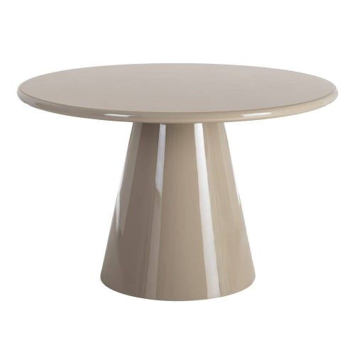 Mesa de Comedor Alto Brillo Taupe de MDF 120x120 cm 615302
