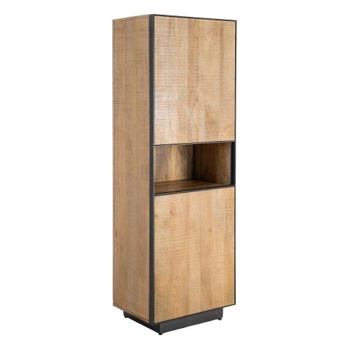 Mueble Auxiliar Estructura de Madera Natural de Mango con 2 Puertas 615822