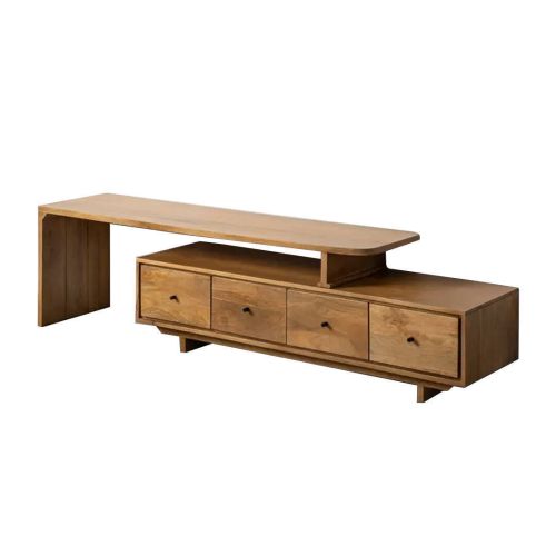 Mueble TV de Salón en Madera de Mango Natural con 4 Cajones 615300