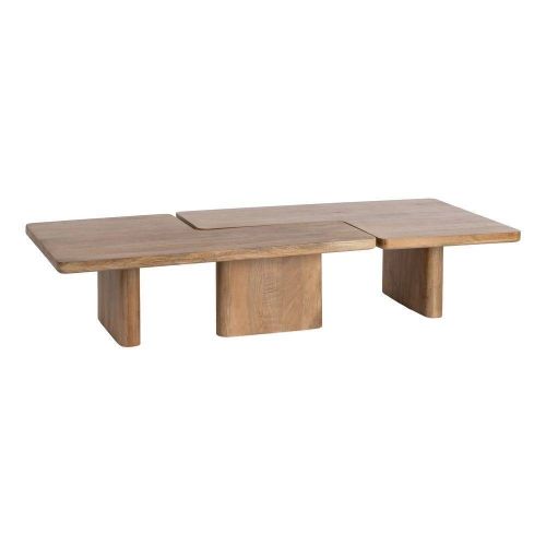 Set de 2 Mesas de Centro de Madera de Mango Natural 120 cm 615573